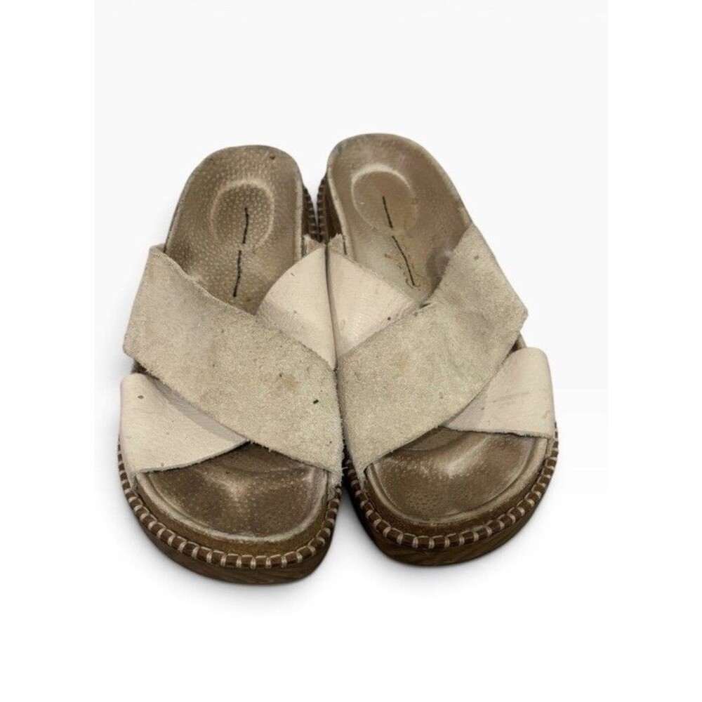 Free People Suede Slide Wood Sole Brikell Sandals Size 38
